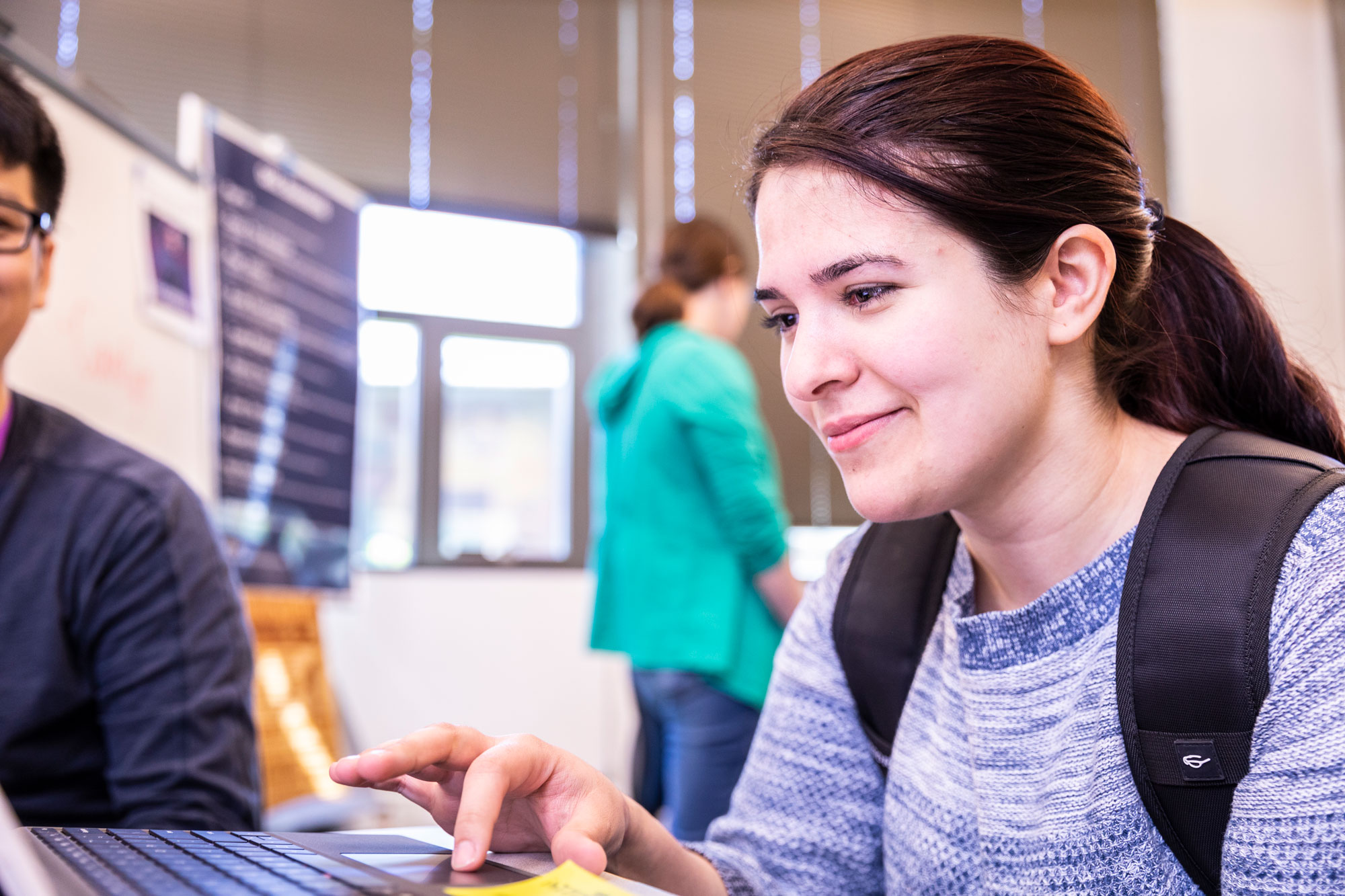 student using a computer